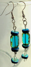 Load image into Gallery viewer, Aqua dangle earrings