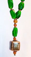 Load image into Gallery viewer, Junior Sized Emerald and burnt orange necklace
