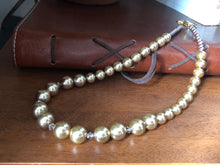 Load image into Gallery viewer, Champagne pearl and crystal necklace