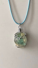 Load image into Gallery viewer, Gold &amp; Green Wrapped Resin Pendent Necklace
