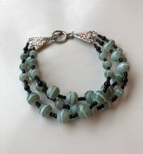 Load image into Gallery viewer, Multi-stranded black and green bracelet
