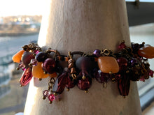Load image into Gallery viewer, Chunky mauve and metal bracelet
