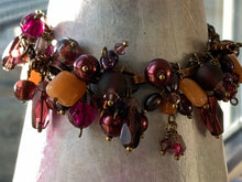 Load image into Gallery viewer, Chunky mauve and metal bracelet
